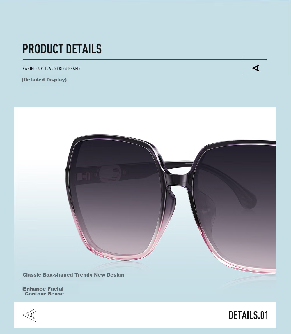 PARIM Large Frame Sunglasses for Women, High-End Trendy Look, Face-Slimming Effect, Polarized UV Protection, Sun Protection Glasses 74021 3