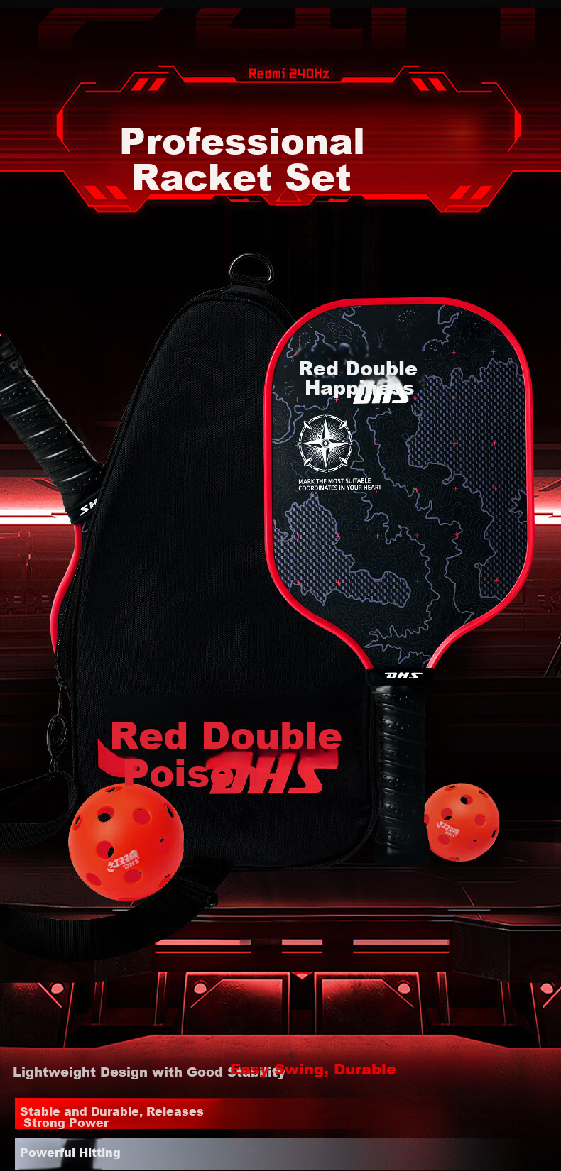 DHS Coordinate Balanced DHS Paddle Tennis Racket Sports 3