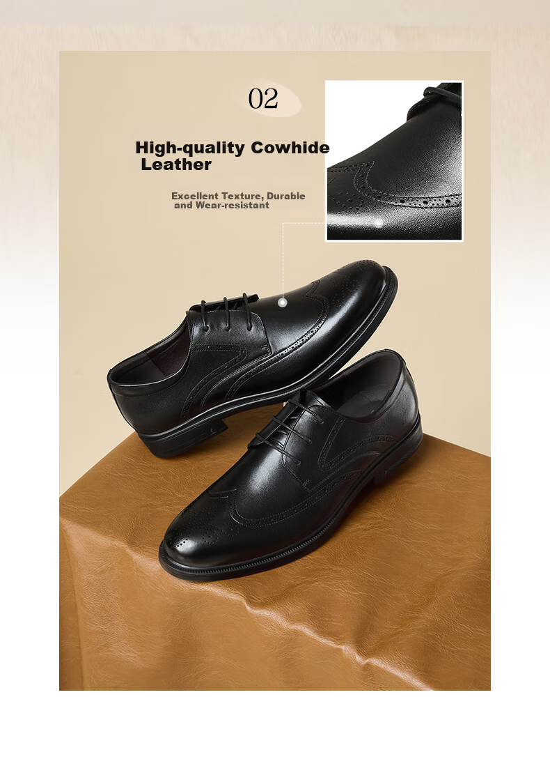Bata Commuter Business Leather Shoes Comfortable Cowhide Men's Dress Shoes Wedding Shoes 25002AM5 Black (Perforated) Size 38 15