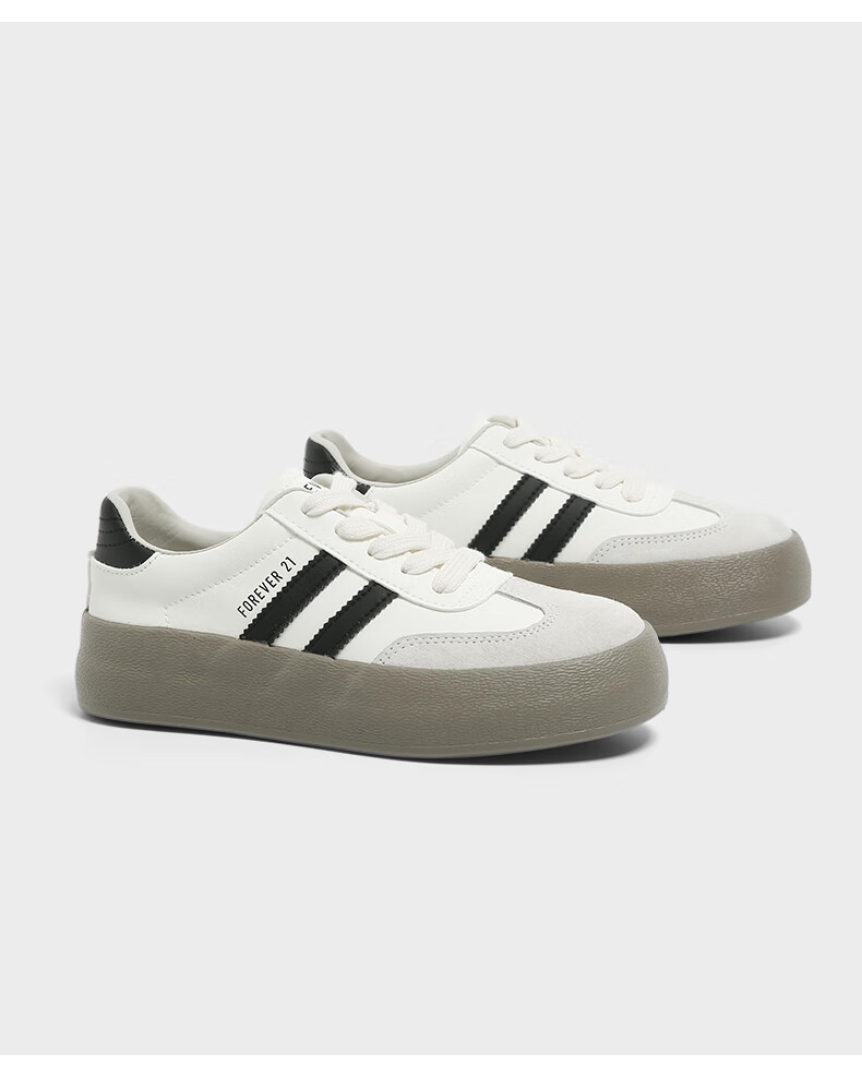 FOREVER21 Thick-Soled Genuine Leather Training Shoes for Women, 2025 New Autumn Style, Breathable Versatile Classic Retro Casual Sneakers to Match Skirts 1