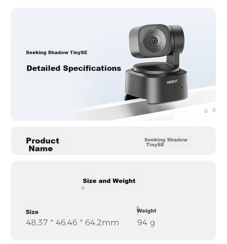 OBSBOT Xunying TINY SE AI Camera, Live Streaming Webcam for Desktop with Microphone, 1080P HD Video Conference Camera, Intelligent Tracking, Influencer Livestreaming Equipment 20