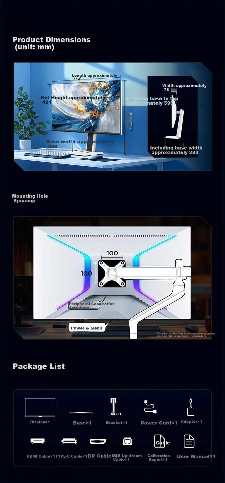 FFALCON 31.5-Inch 4K 165Hz 1400 Zone QD-MiniLED High Refresh Rate Gaming Monitor, Type-C 90W, Office Computer Display R32U81 12
