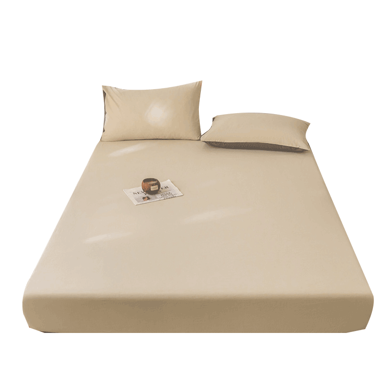 Grace A-Class 100% Cotton Washed Cotton 7A Antibacterial Breathable Fitted Sheet Dormitory Bed Cover 90*200cm Milk Tea Brown