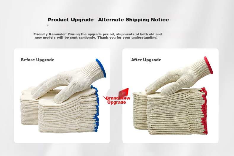 Teweiqiang Cotton Work Gloves, 30 Pairs/pack, 800 Red Edge, Thickened, Non-Slip, Wear-Resistant, Industrial White Cotton Yar 2