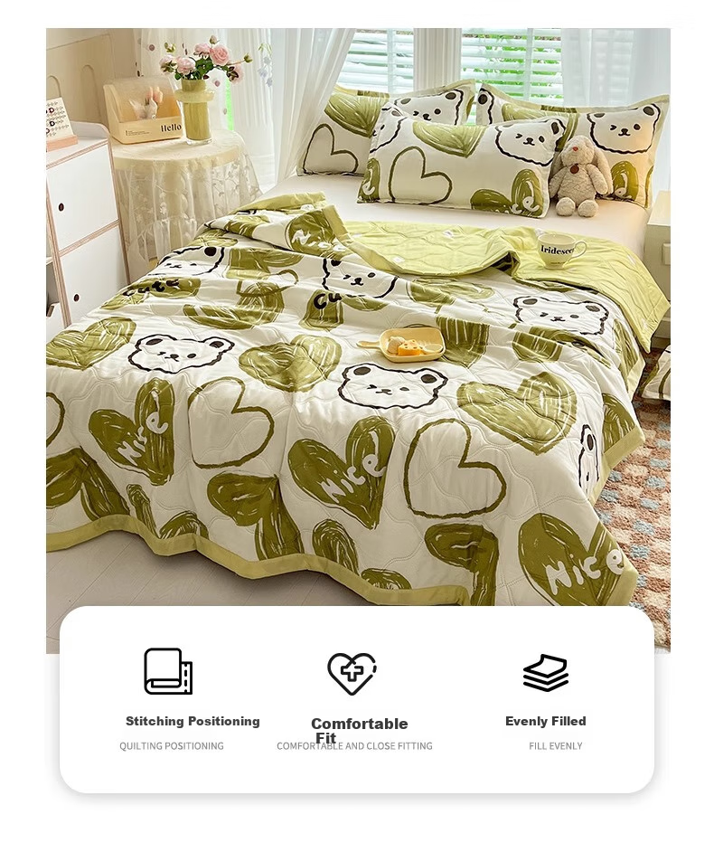 AVIVI Fiber Quilt, Washed Cotton Summer Cool Quilt, Thin Quilt, Air Conditioning Quilt, 2.5 Jin, 200*230cm, [Forest-Themed Little Bear] 6