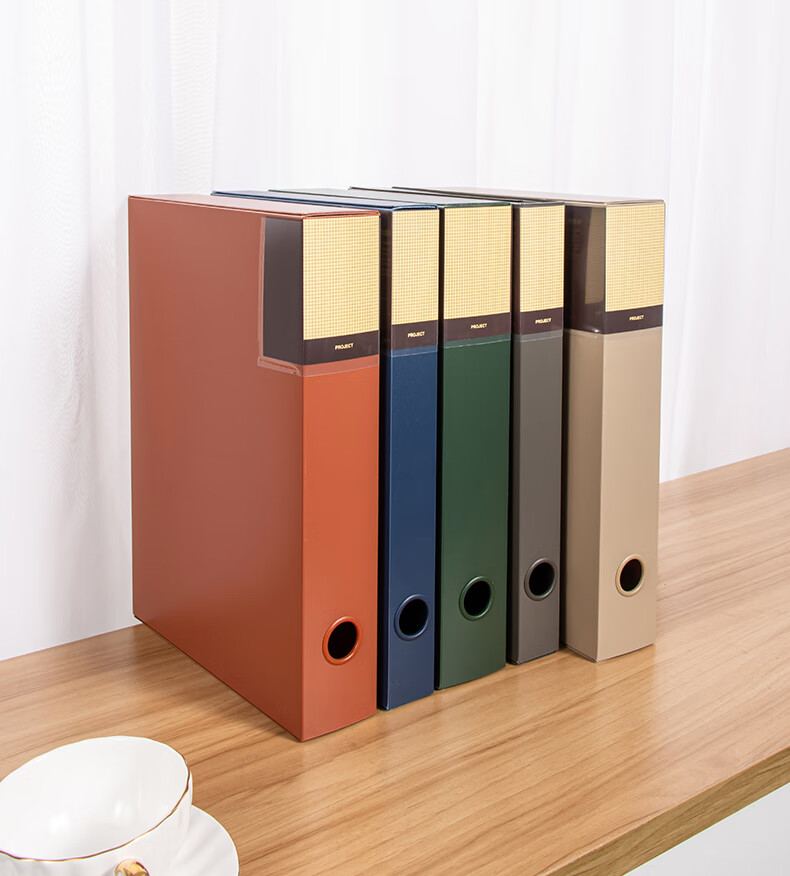 TIANSE A4 File Box, 55mm Thickened Document Box, File Organizer, Financial Voucher Storage Box, Office Supplies, TS-11002, Dark Gree 1