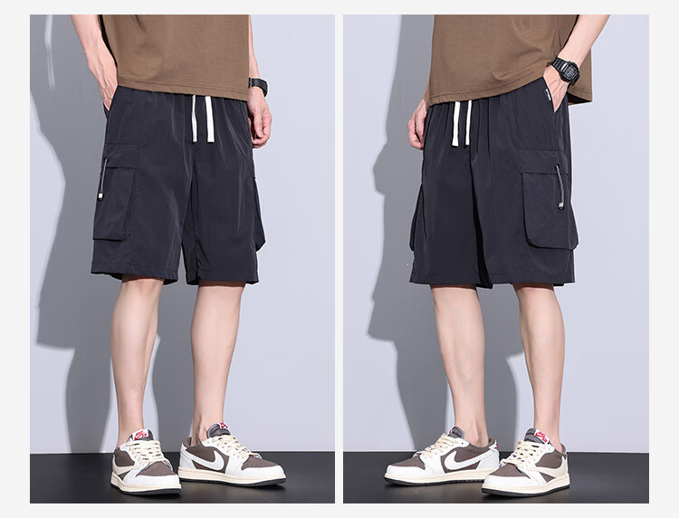 Yipintiancheng [Workwear Shorts] Summer Men's Lightweight Shorts, Loose-Fitting Versatile Casual Five-Point Shorts, Men's Pocket Workwear Mid-Length Pants 3