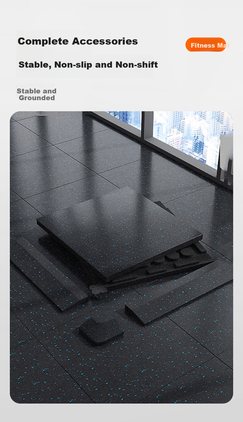 Modouyu Sports Rubber Mat, Shock-Absorbing And Soundproof, Sample Colorful Composite, 10*10*2cm3754 (2 Colors) 7