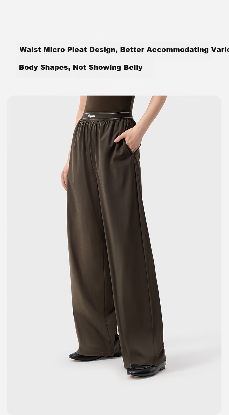 KAZUKOIN Straight-Leg Pants for Women, Summer Black, Draping High-End Feel, Casual Loose Sun Protection Trousers 11