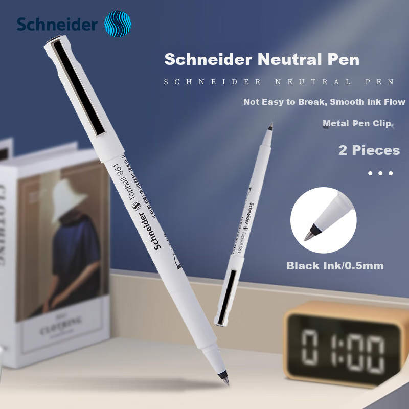 Ручка Schneider 861, набор из 2 штук, 0.5 мм, черная, пластиковый корпус, Германия