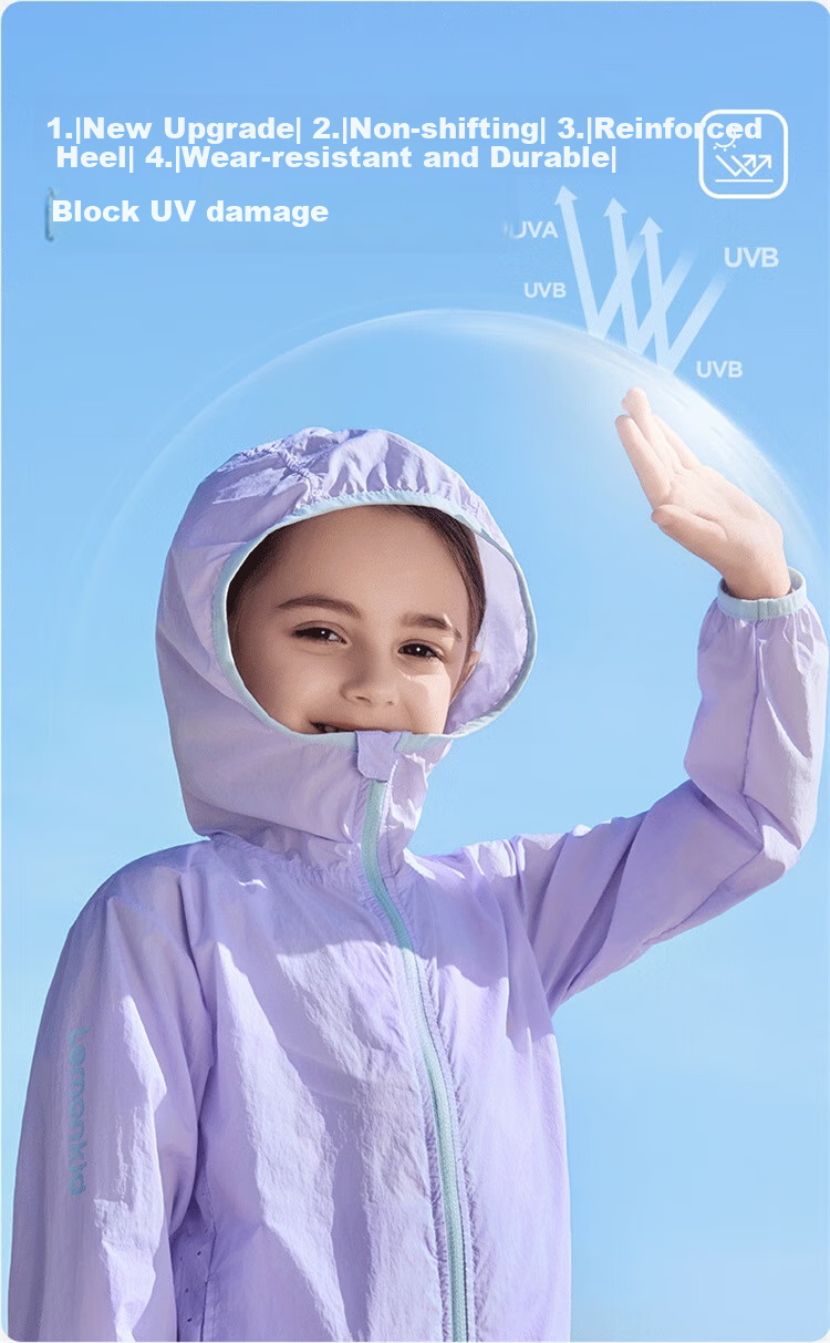 Lemonkid Children's Sun Protection Clothing, Cool And Breathable, Boys And Girls Sun Protection Garment, UV-Resistant Baby Skin Coat, Moon Smoke Purple, Size 110 9