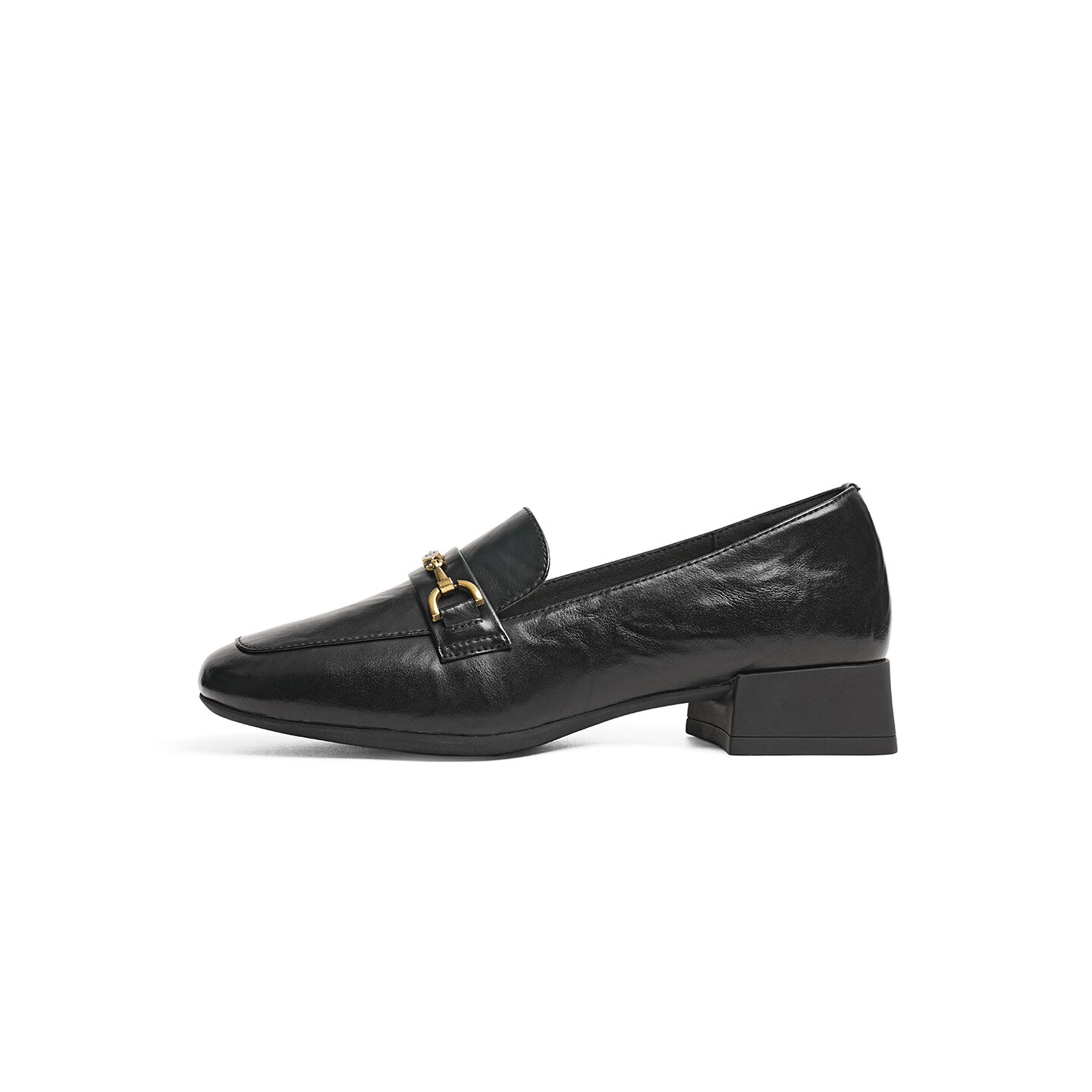 Red Dragonfly Loafers New Women's Shoes Thick Heel Commuter Versatile Single Shoes Comfortable WBB35237 Black Size 39