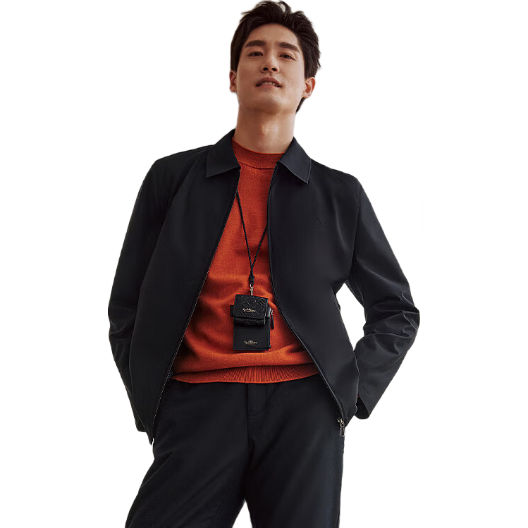 Goldlion Qingyun Jacket Spring Summer Men's Three-Defense Easy-Match Lapel Business Casual Coat Navy Blue L