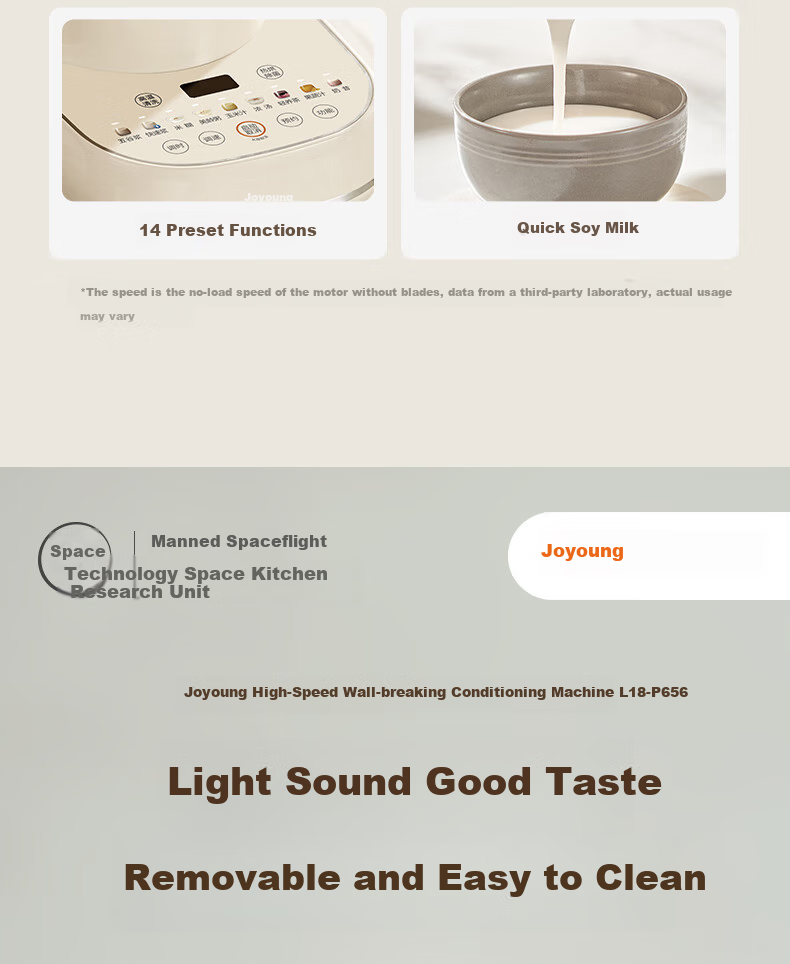Joyoung ZMD Assured Series Space Technology High-Speed Blender Detachable And Washable Regulator Hot Air Sterilization Quiet Noise Reduction 1.75L L18-P656 3