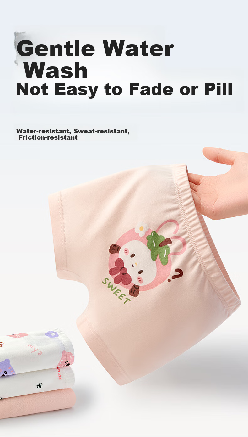 Beibi Children's Underwear for Girls, A-Class Cotton Boxer Briefs for Older Kids, Breathable And Comfortable Shorts That Don't Pinch the Bottom 12