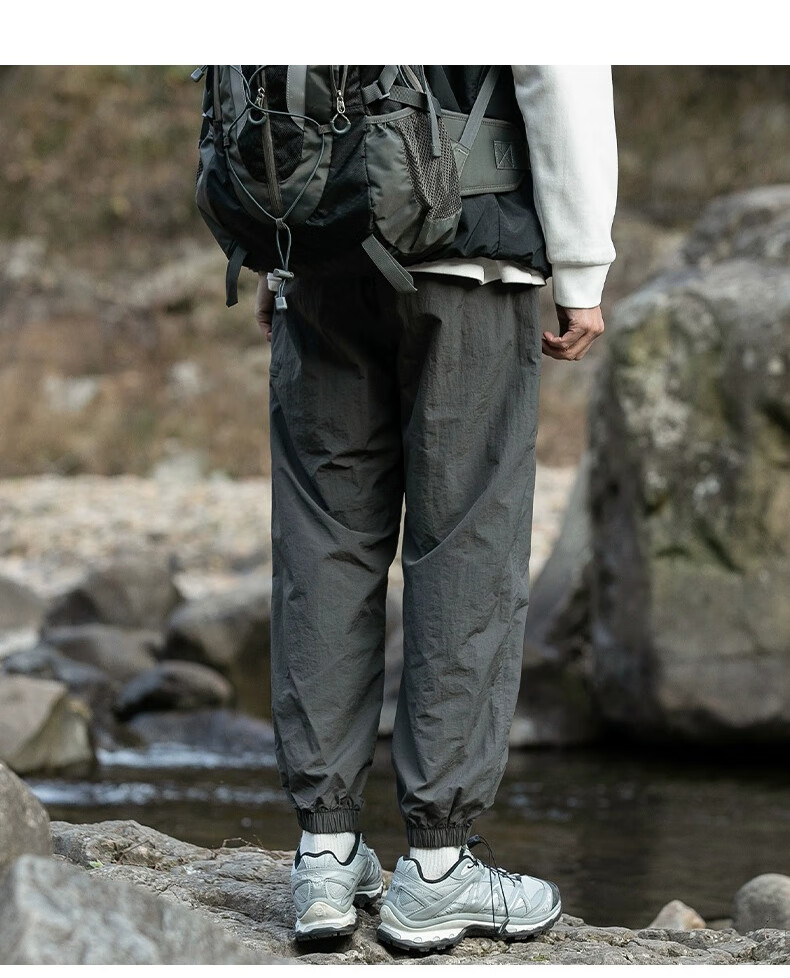 JEEP Casual Pants for Men, Spring Quick-Dry Breathable Sports Pants, Outdoor Trendy Hiking Trousers, Black, Size L 9