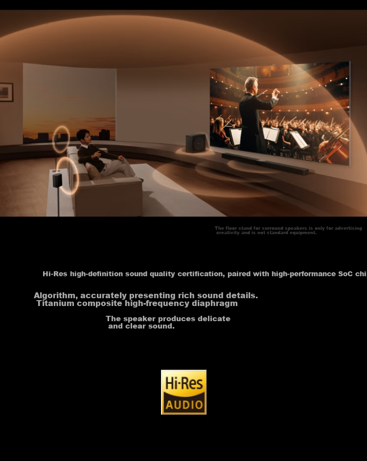 HUAWEI Yuexiang Home Theater 7.1.4 Xingkong Sound Field, Whale Fin Ultra-Heavy Bass, Soundbar Home Theater, Projector TV Gaming Speaker, Mate TV Perfect Companio 14