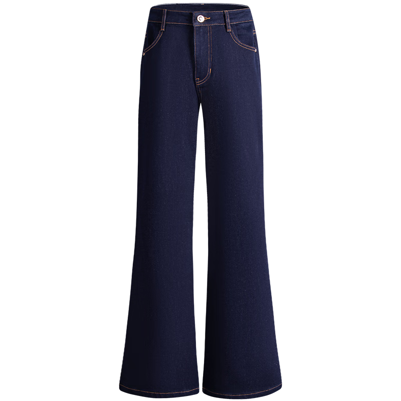 Navigare Small Sailboat Brushed Skin-Friendly Washable Jeans, Autumn And Winter Style, Women's Lyocell Trousers, Flared Pants, 2342575508
