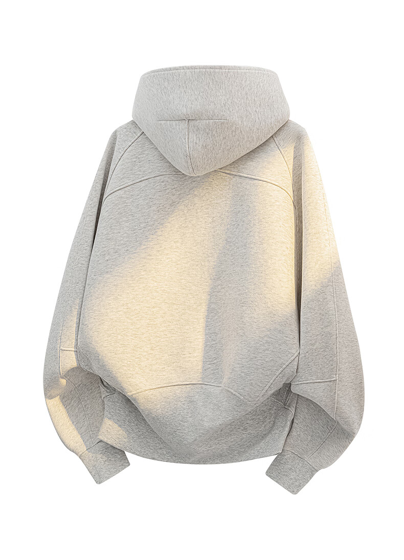 :CHOCOOLATE IT Loose Fit Hoodie Men Autumn New Trendy Half-Zip Casual Top White Flower Gray L 4