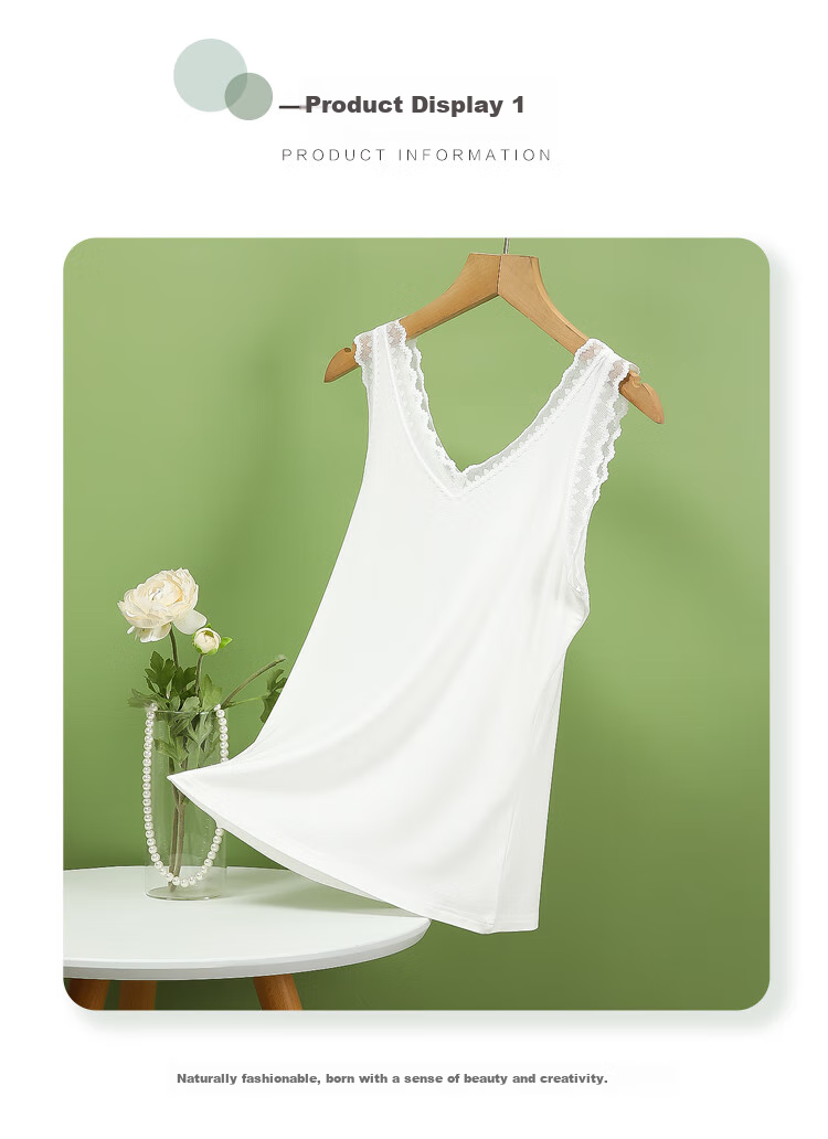 Hodo Women's Tank Top, Summer Comfortable Breathable Modal, Outer Wear Camisole, Single Piece, Snow Skin White, Size 165 8