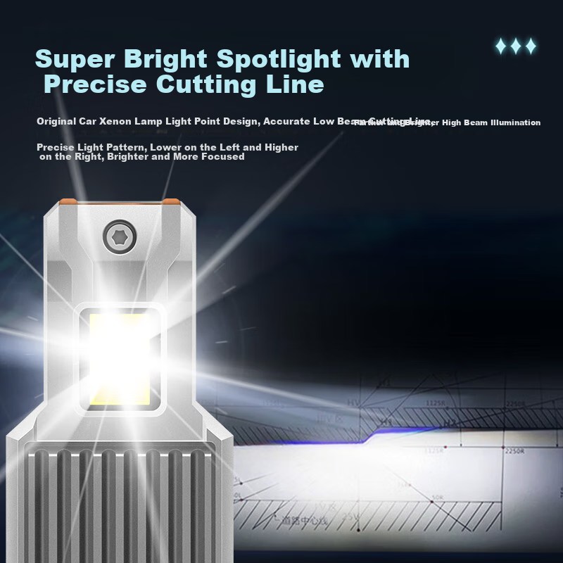 Светодиодные фары головного света Cnlight D4S, комплект из 2 шт., 6000K, 55W