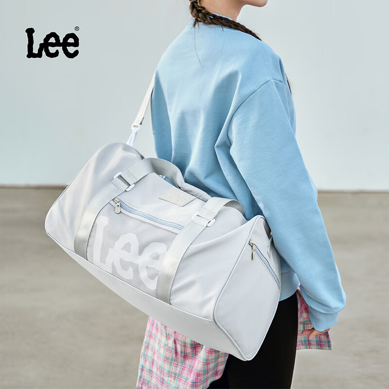 Lee Large Capacity Travel Bag for Women, Short-Trip Business Trip Luggage Bag, Handheld Sports Fitness Bag, Sea Salt Gray