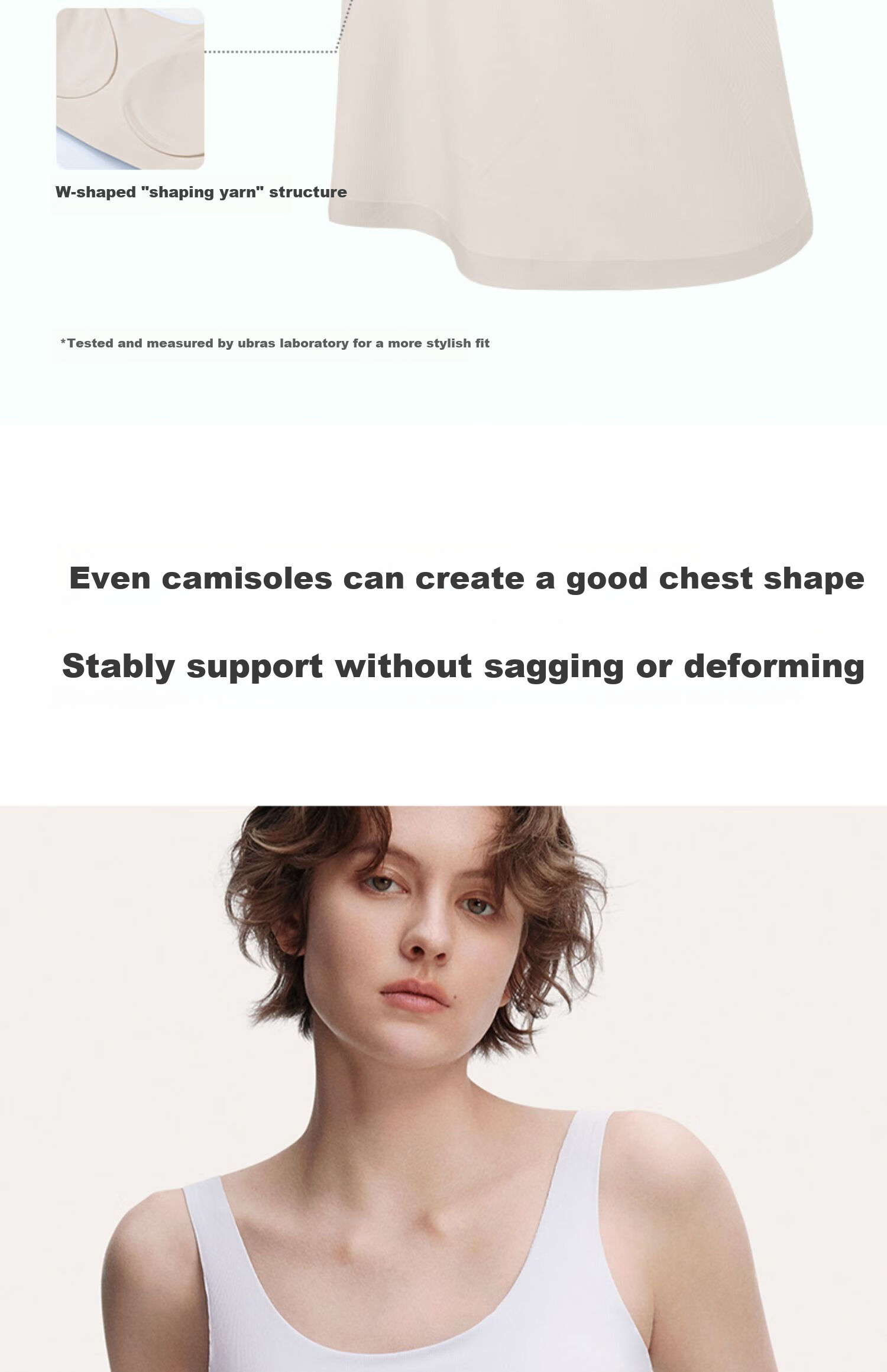 Ubras Liu Wen Same Style Mint Cooling Strap Tank Top for Women, Breathable One-Size Underwear, Upgraded Version, Ripple Blue 7