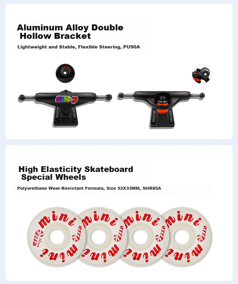 JUSTICE Kids Skateboard Double Kick Professional Youth Boiling Point Mini-J Series Holographic Rainbow 6-12 Years 8