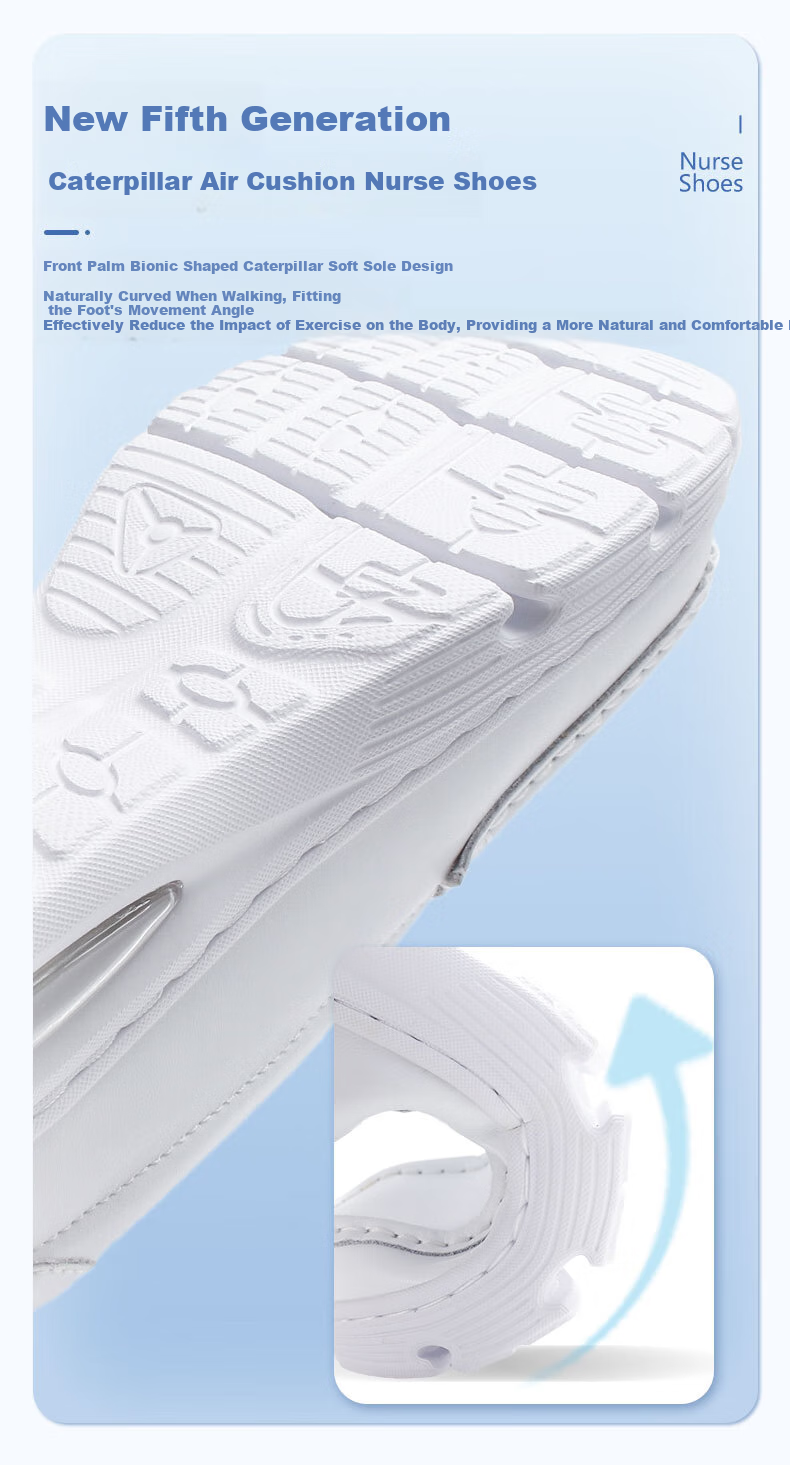 Feiying Air Cushion Nurse Shoes for Women, Spring And Autumn Style, Genuine Leather, Comfortable And Breathable Medical Work Shoes 2-2062 White Size 35 3