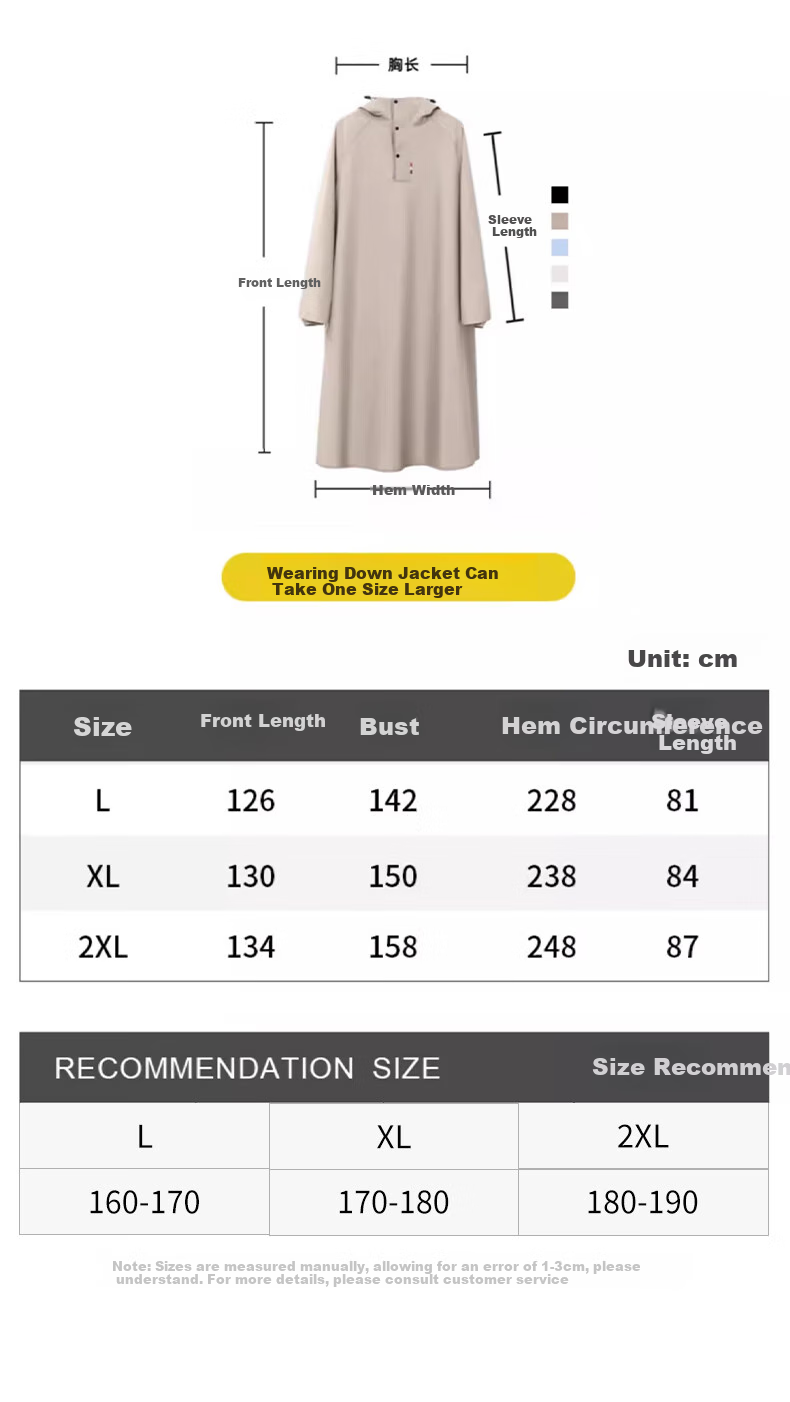 Feilinsiman Electric Scooter Full-Body Raincoat, Detachable Battery-Powered Motorcycle Adult One-Piece Long Rain Poncho 8