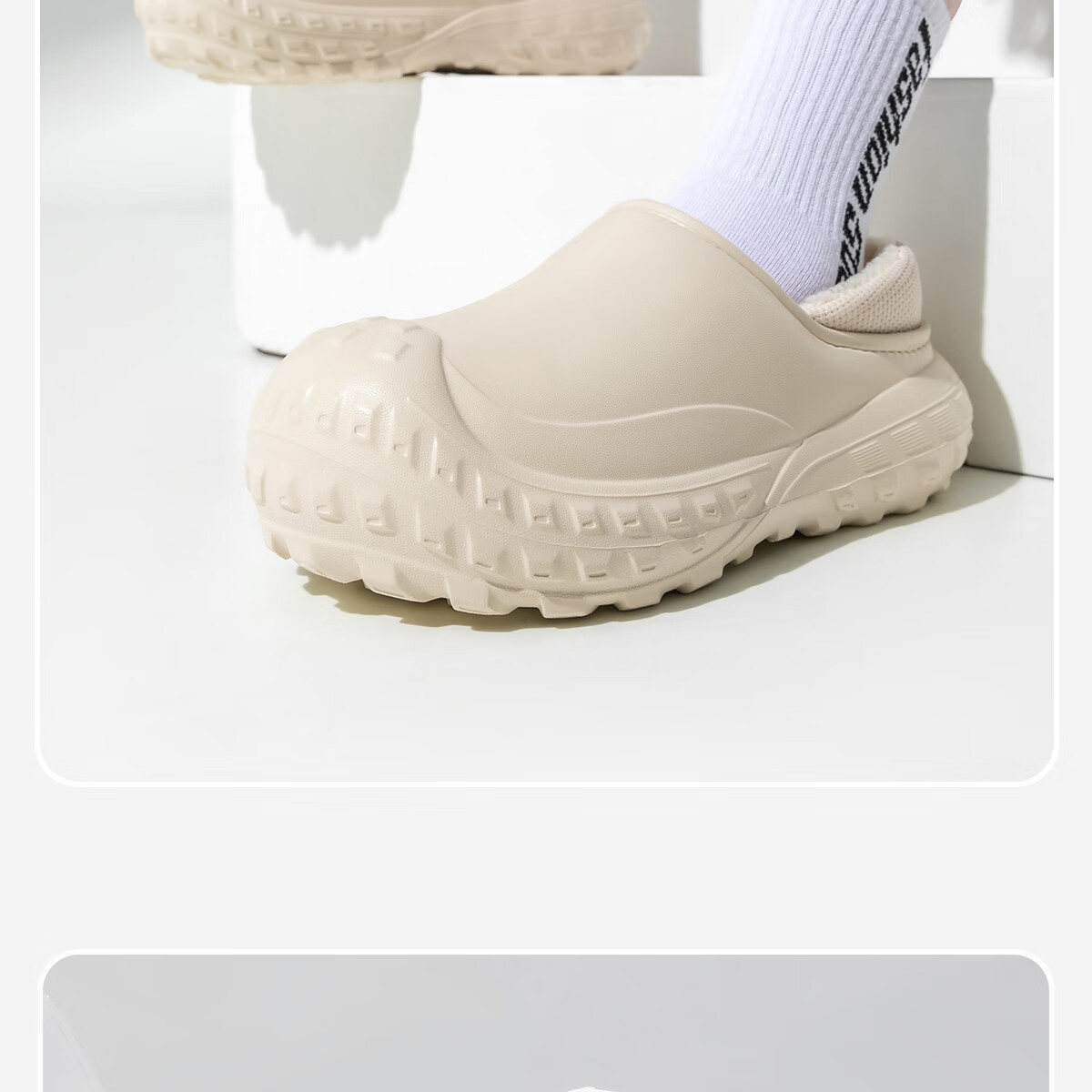 TZLDN Waterproof Cotton Shoes Men's Autumn Winter Warm Couple Men's Outdoor Cotton Slippers Black 40-41 4