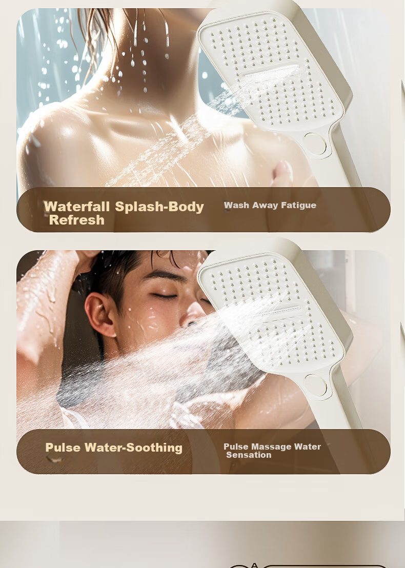 HUIDA Shower Head Set, Large Screen High-Pressure Brass Body, Home Bathroom Shower Head Complete Set TS105S 14