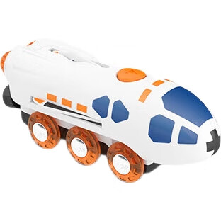 Hape Игрушечный поезд-трансформер «Космический шаттл» E3872, аккумуляторный, 2-в-1, для детей от 3 лет