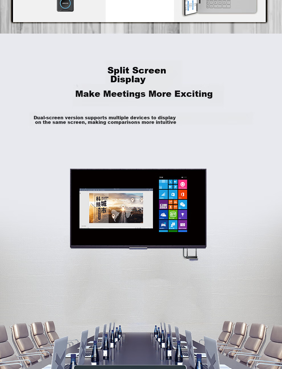 BOEGAM Enterprise Wireless Screen Mirroring HDMI Cable 4K HD Screen Sharing for Office Home Apple Android Huawei Phone to TV Projector VS200 Triple Pack 6