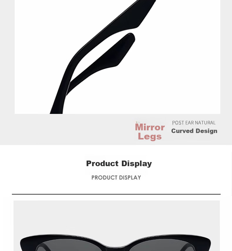 Cuntiandaofu Sunglasses, Polarized Sunglasses, Cat Eye Glasses, Vintage Small Frame High-End Sun Protection, Black Frame with Gray Lenses 10