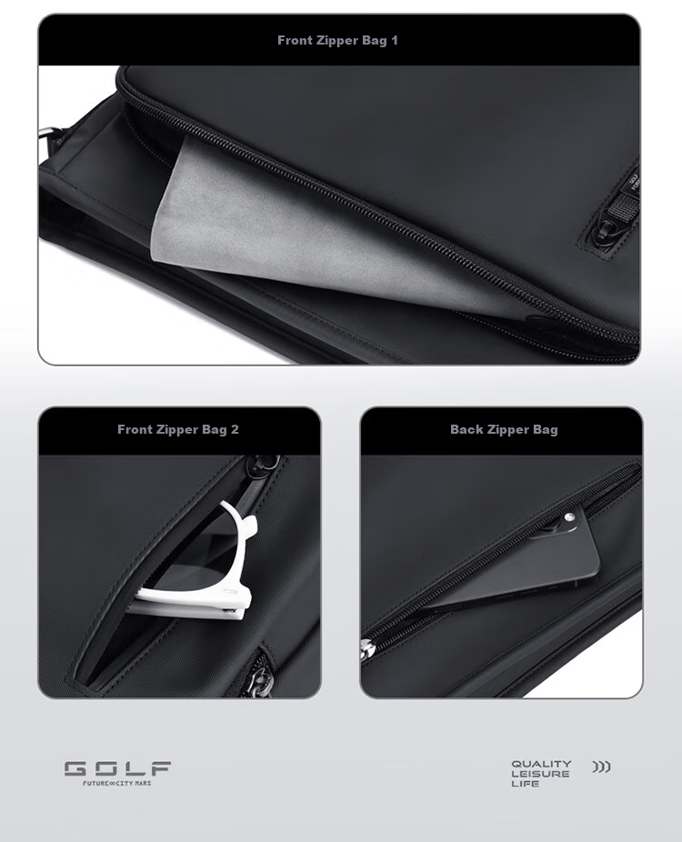 GOLF Shoulder Bag for Men, Casual Crossbody Bag with Multiple Compartments, IPad And Phone Pouch, Water-Resistant, Lightweight, Commuter Business Bag 10
