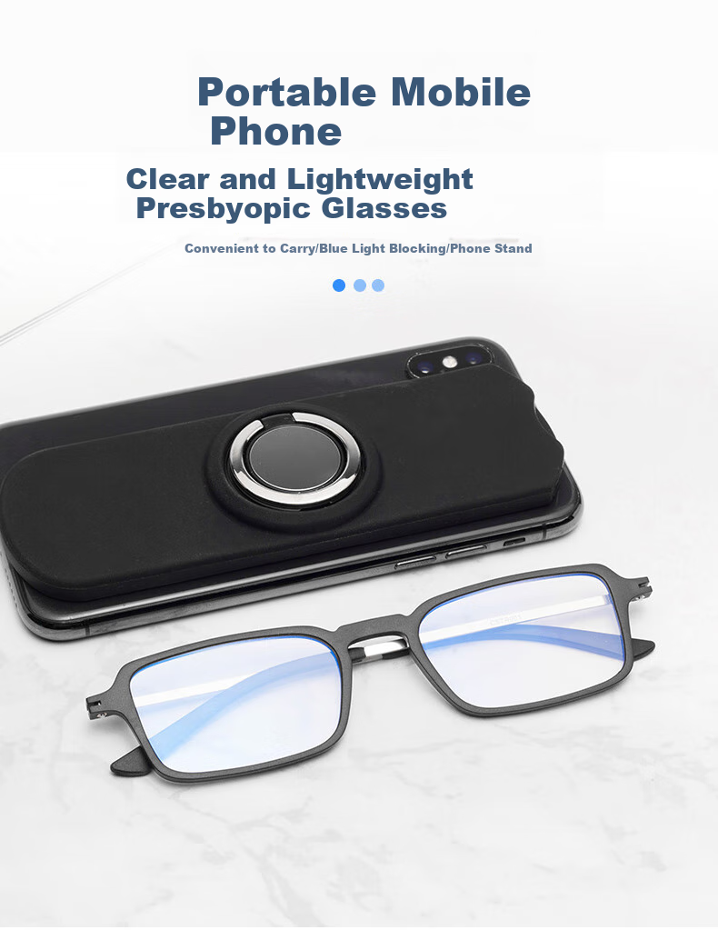 Lianshang Anti-Blue Light Reading Glasses for Men And Women, Foldable Portable High-Definition Phone Glasses for Elderly with Presbyopia, Model 7024N 250 Degrees 1