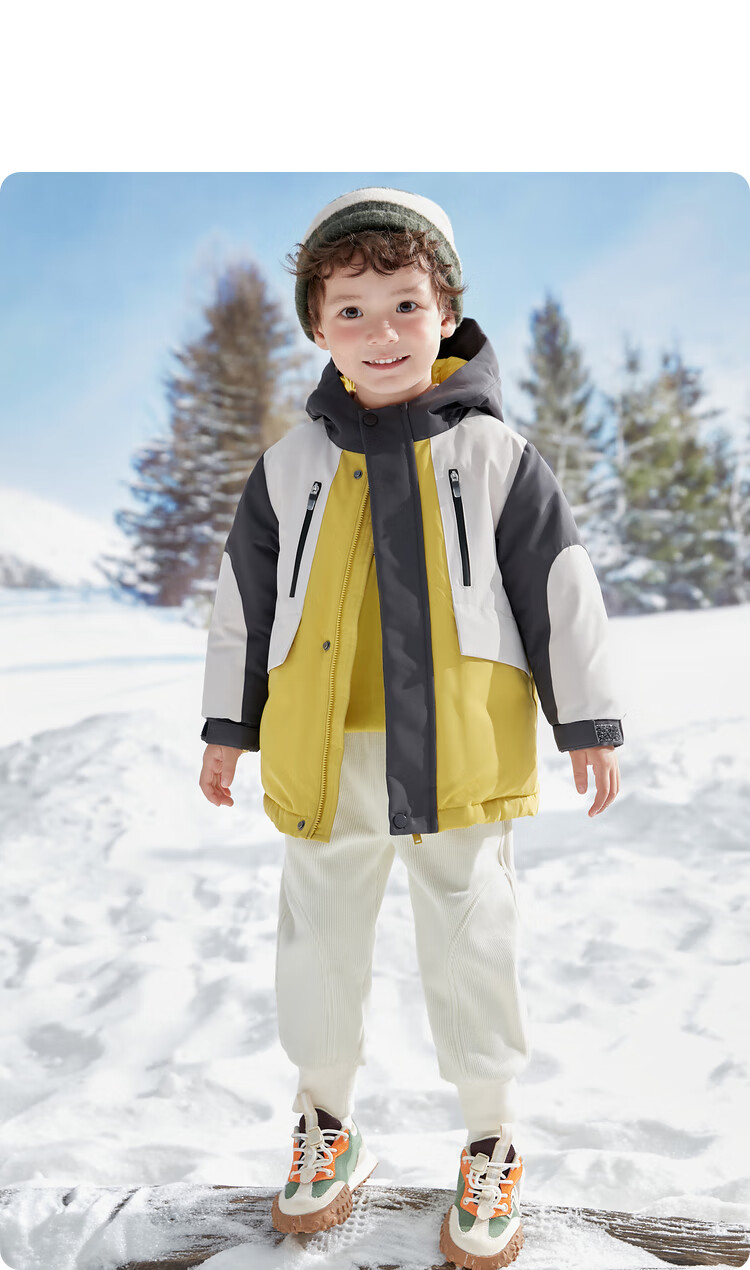 BALABALA Children's down Jacket for Girls And Boys, Winter Hooded Coat, Warm Outerwear, Outdoor Thickened 33