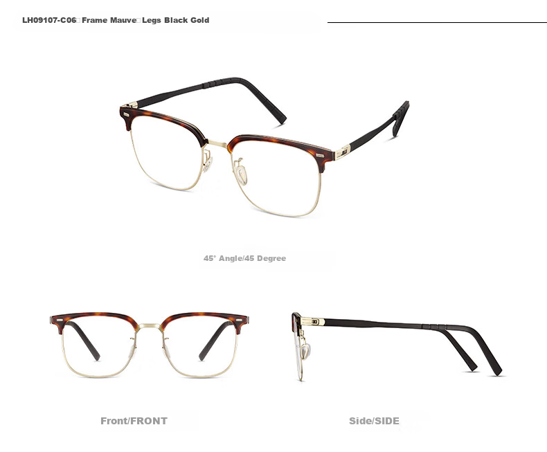 ZEISS Thin Steel Series | Ultra-Light Semi-Rimless Business Eyeglasses for Men, Professional Anti-Blue Light And Anti-Radiation, Compatible with ZEISS Lenses 8