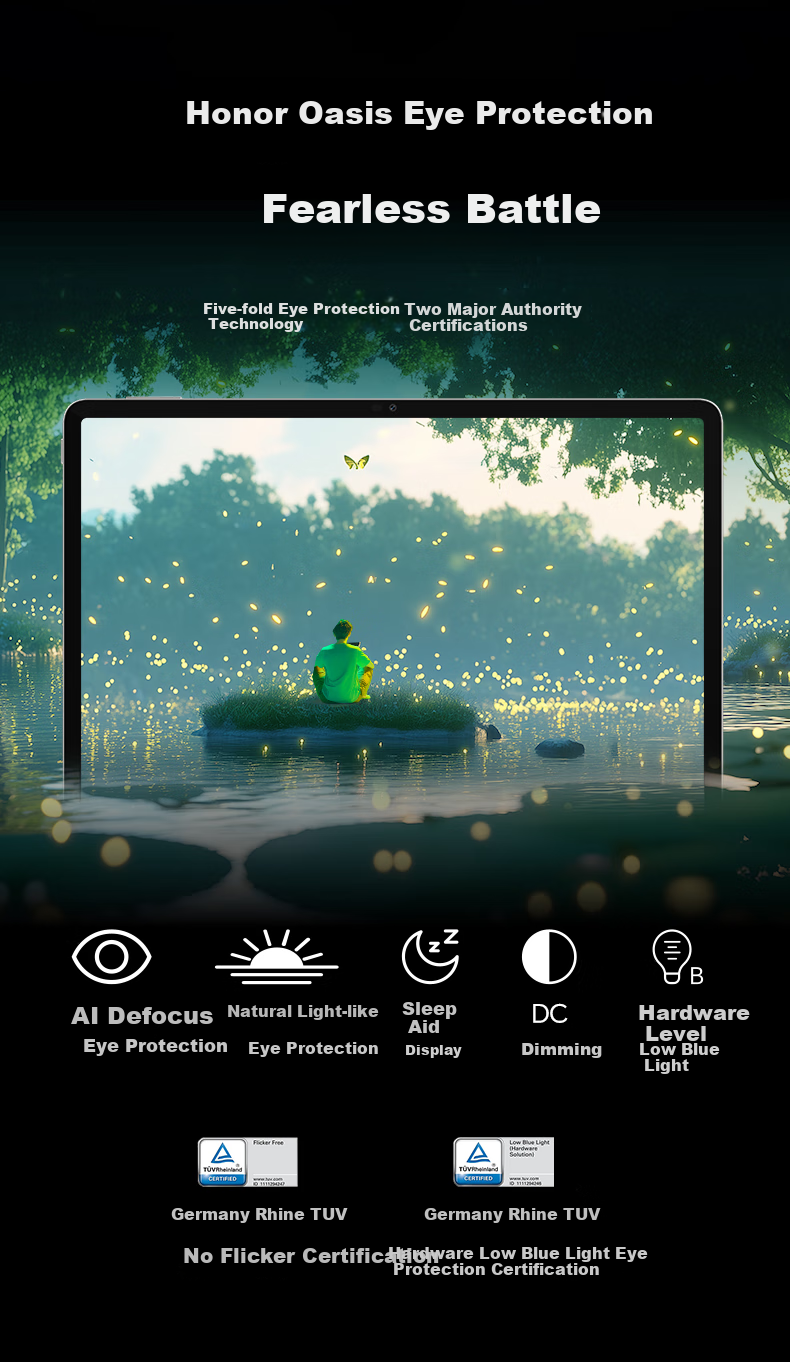 HONOR Tablet GT [Subsidies], 11.5-Inch Tablet Computer, 2.8K Eye-Protection Gaming Screen, High Cost-Performance Ratio, 8GB+256GB, Ice Crystal White, HONOR GT Series 7