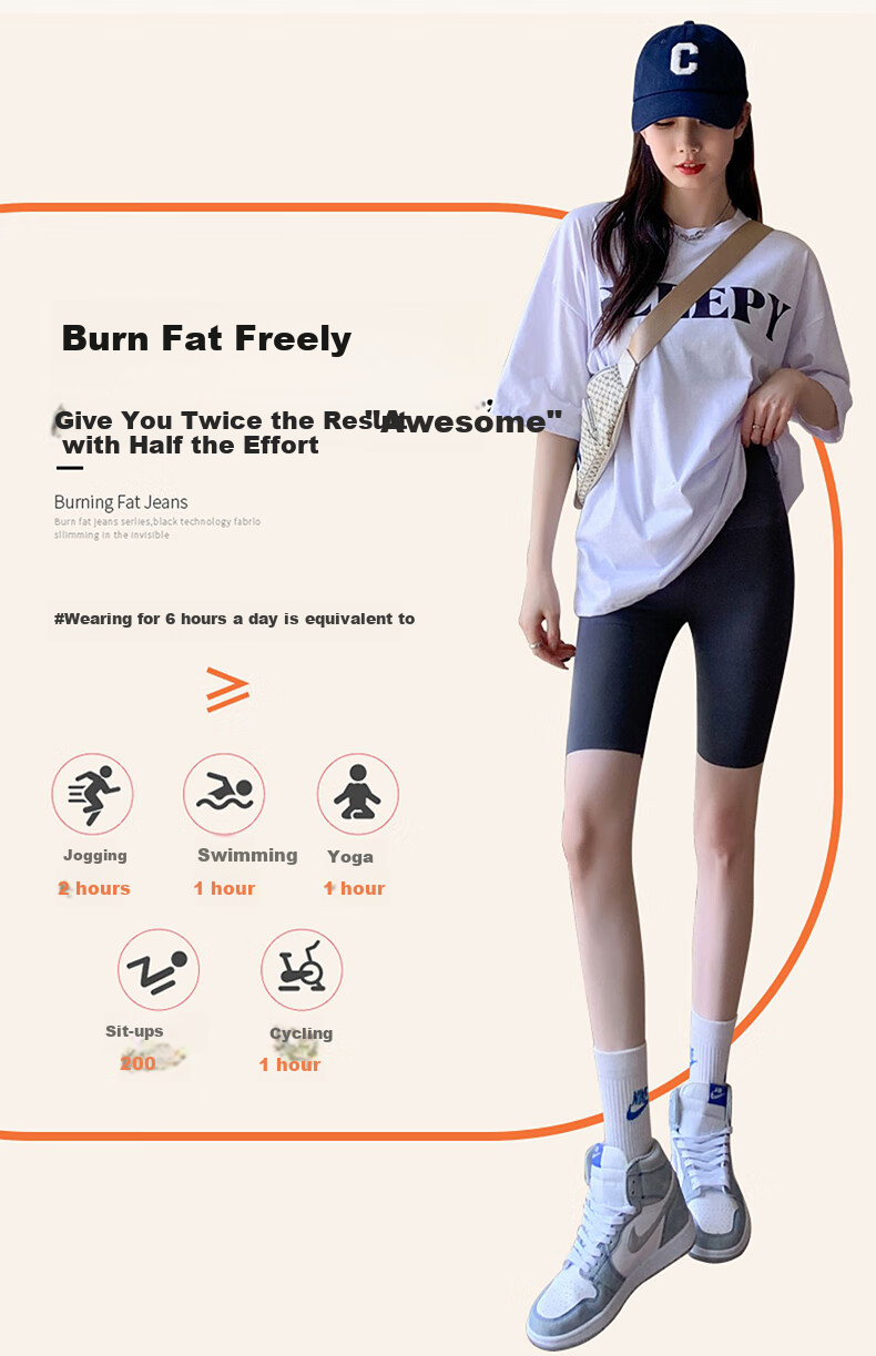 LangSha Shark Skin Five-Point Women's Outerwear Summer Thin Abdomen Control Hip Lift Yoga Cycling Seamless Safety Leggings 13
