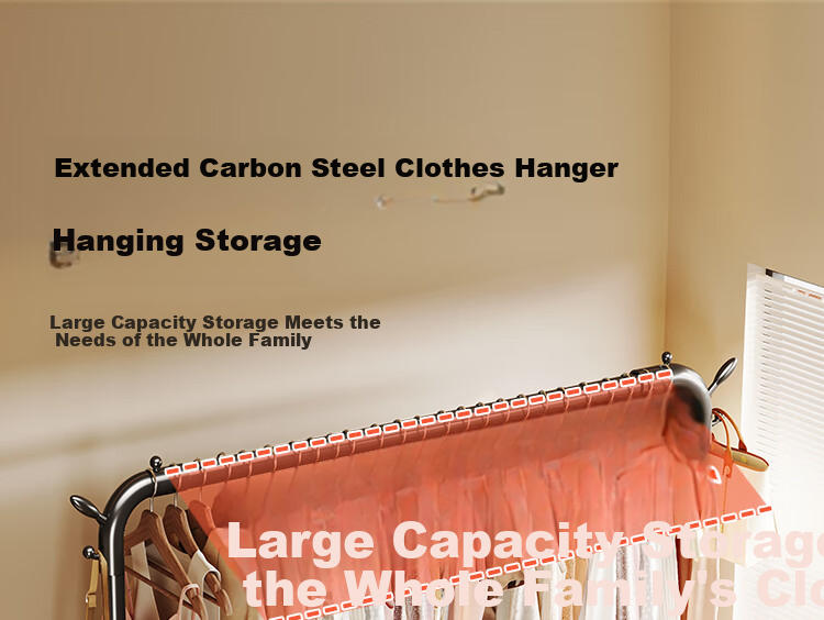 QIAONAMEI Floor-Standing Clothes Rack, Single Pole Hanger, Bedroom Coat And Hat Stand, Indoor Clothes Storage Rack, Quilt Drying Rod, 2678 4