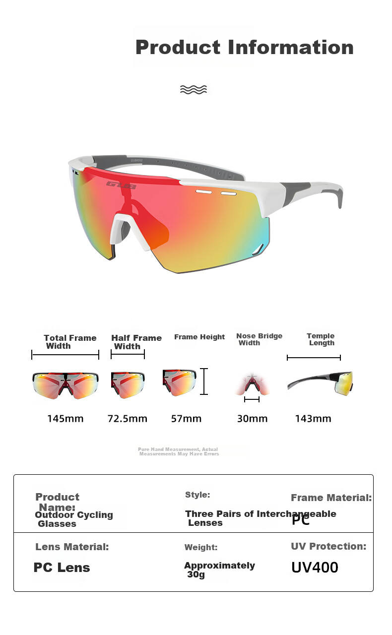 GUB Polarized Colorful Cycling Glasses for Men And Women, Outdoor Windproof Goggles for Road And Mountain Biking, Myopia Protection Eyewear 10