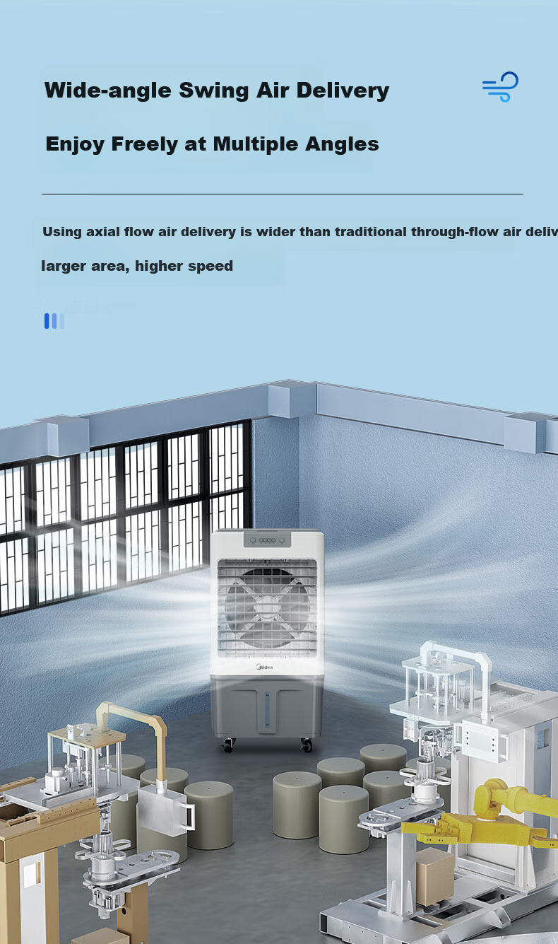 Midea Air Cooler, Industrial Cooling Fan, Powerful Cooling Water-Cooled Air Conditioner with Ice Pack, Commercial Cooling Machine for Large Areas, AC320-23A 11