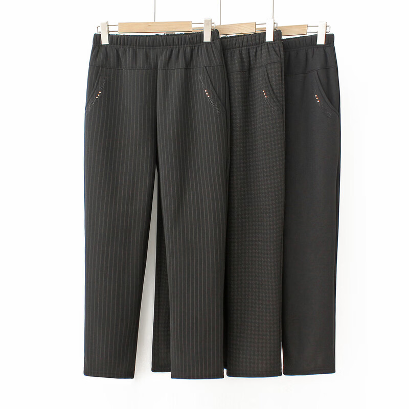 Fengxiao Mom's Pants, 2025 New Style, Fleece-Lined Thickened Women's Trousers, Winter Cotton Pants for Elderly, Long Pants for 70-80 Year Olds, Warm Trousers