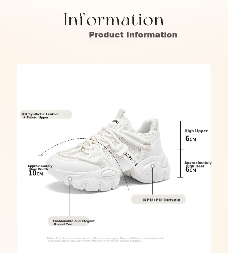 DAPHNE Women's Dad Shoes, 2026 New Spring And Autumn Style, Thick-Soled Height-Increasing, Single Mesh Breathable, Versatile Fashionable Sneakers, Women's Casual Shoes 5