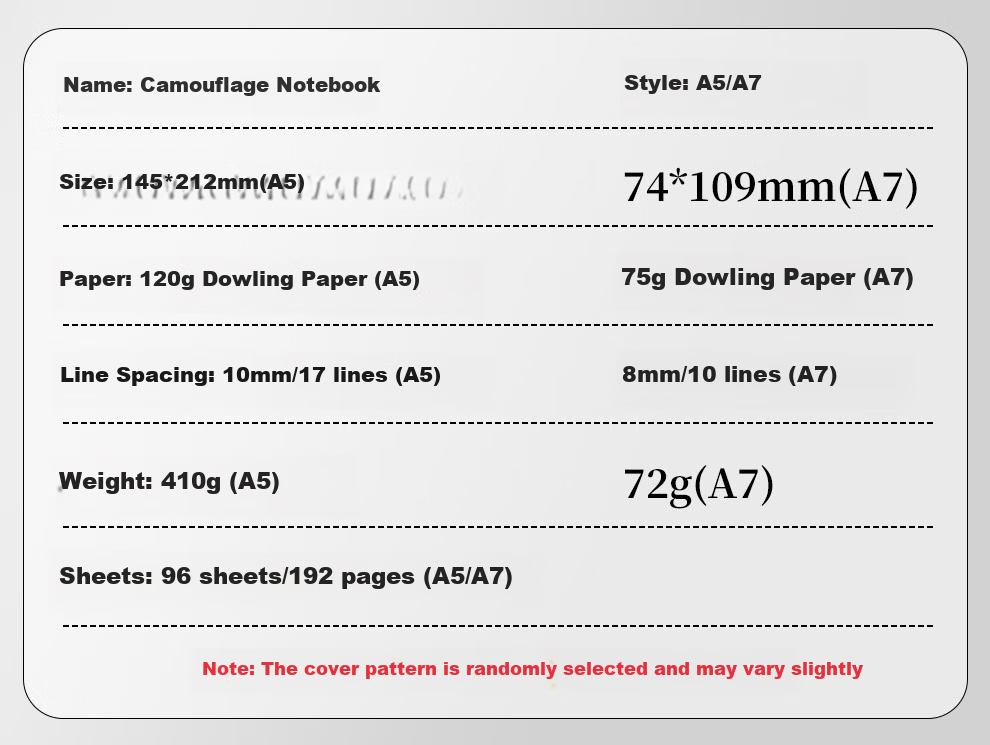 Jiaranheng A5 Desert Camouflage Notebook, Oxford Cloth Thickened Journal, 96 Sheets 192 Pages, Outdoor Training Record Book, Soldier Education Study Meeting Minutes Book, Customizable 7