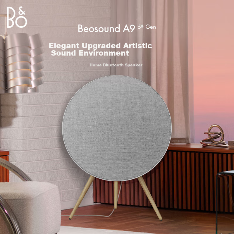 B&O Beosound A9 5th Generation Bluetooth Speaker, All-In Home Floor-Standing Sound System, Artistic Home Audio, Natural Color, Holiday Gift [Gong Jun's Choice]