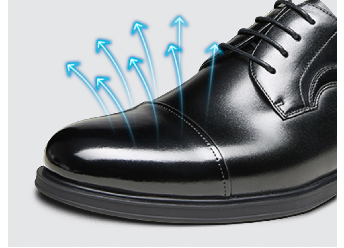 Banxi Business Leather Shoes, Formal Shoes, Three-Piece Toe, Black Single Layer, Size 40 (250mm) 1