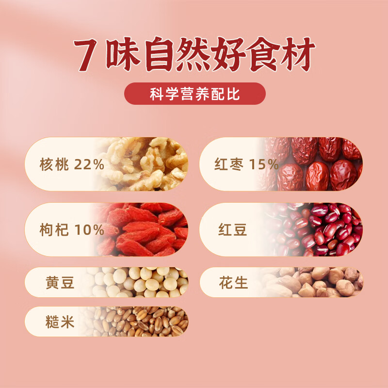 捷氏 枸杞核桃红枣粉600g五谷粗粮粉含蛋白多种果仁营养食品早餐代餐